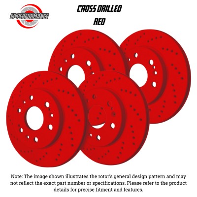 SP Performance - SP Perf KT-FRR-C-R-008124 Drilled Red Rotors for 22-25 Toyota Corolla Cross