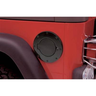 Smittybilt - Smittybilt 75006 Billet Fuel Door Cover Gloss Black for 97-06 Jeep Wrangler TJ