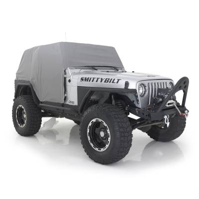 Smittybilt - Smittybilt 1061 Outdoor Cab Cover w/Door Flap Gray for 97-06 Jeep Wrangler TJ