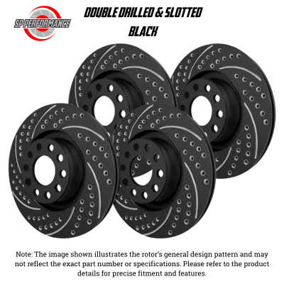 SP Performance - SP Perf KT-FRR-S-B-006313 Drill/Slotted Black Rotors for 92-95 Toyota MR2 Turbo