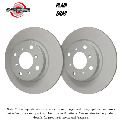 SP Performance - SP Performance P19-1324 Plain GREY Zinc Front Brake Rotors 86-89 Acura Integra