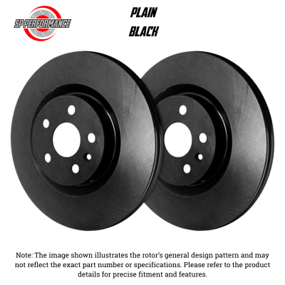 SP Performance - SP Performance P47-397-B Plain Black Rear Rotors for 04 Subaru Impreza WRX/STI
