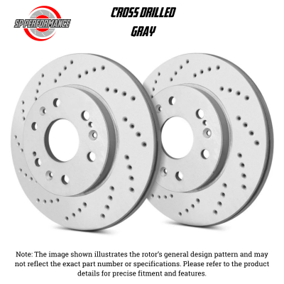 SP Performance - SP Performance C61025C Grey Cross Drilled Brake Rotors 72 Ford Gran Torino
