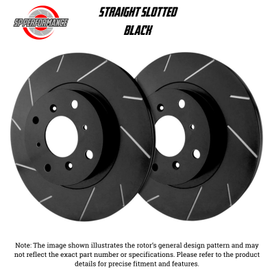 SP Performance - SP Performance T61024C-BP Black Slotted Brake Rotors 69 Ford Galaxie 500