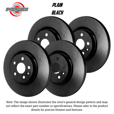 SP Performance - SP Perf KT-FRR-P-B-002821 Plain Black Rotors for 10-16 Hyundai Genesis Coupe