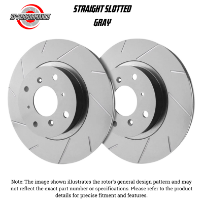 SP Performance - SP Performance T67017C Grey Slotted Brake Rotors 74 Plymouth Fury I