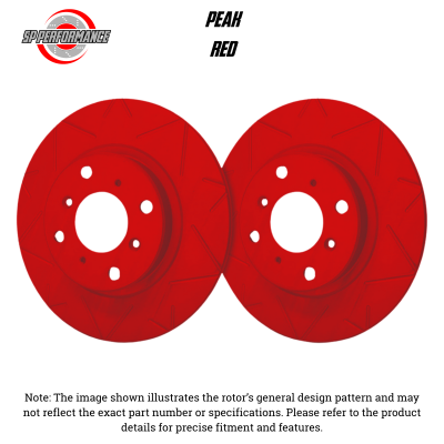 SP Performance - SP Performance V01-941-R Peak Red Zinc Front Brake Rotors 09-11 Audi TTS Quattro