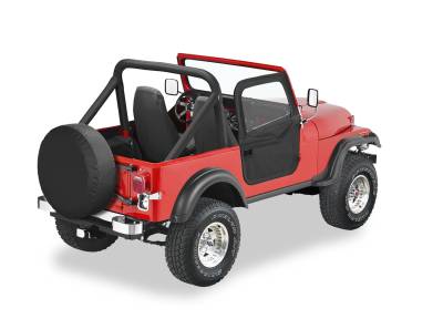 Bestop - Bestop 51778-15 Front Full 2Pc Soft Doors Black Denim for 76-86 Jeep CJ7/YJ
