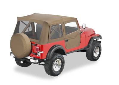 Bestop - Bestop 51595-04 Supertop Classic Soft Top Tan Clear Tan for 55-75 Jeep CJ5