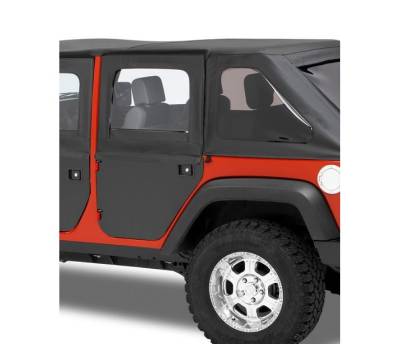 Bestop - Bestop 51799-17 Rear Full Soft Doors Black Twill 2Pc for 07-18 Wrangler JK 4DR