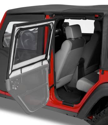 Bestop - Bestop 51793-35 Blk Diamond Front Element Upper Soft Doors for 97-06 Wrangler TJ