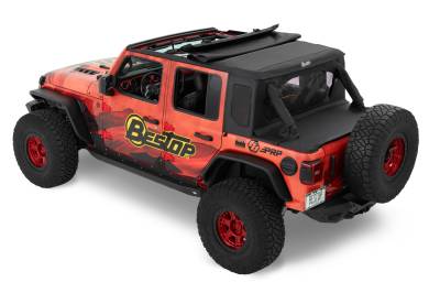 Bestop - Bestop 53902-35 TrekTop HalfTop Black Diamond Soft Top for 18-23 Wrangler JL 4DR