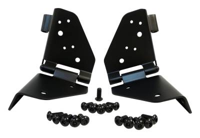 RT Offroad - RT Offroad RT34096 Matte Black Windshield Hinge Kit for 76-95 YJ & CJ5/CJ7/CJ8