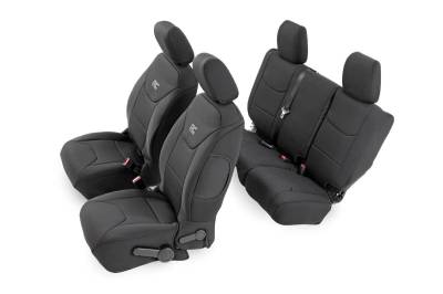 Rough Country Suspension Systems - Rough Country Front/Rear Seat Covers Black for 08-10 Jeep JK 4DR 91002A
