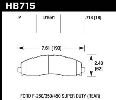 Hawk Performance - Hawk Performance LTS Light Truck & SUV Brake Pads HB715Y.713
