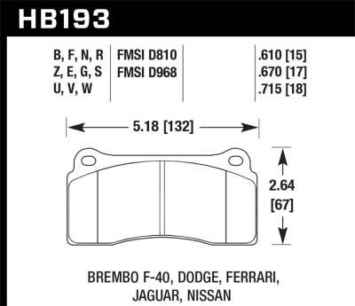 Hawk Performance - Hawk Performance HB193G.670 DTC-60 Motorsports Brake Pads