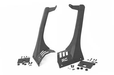 Rough Country Suspension Systems - Rough Country Upper Windshield 50" Light Bar Mounts Black for Jeep JL/JT 70063