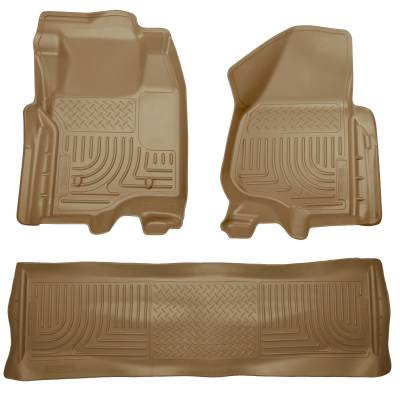 Husky Liners - Husky Liners 98713 Weatherbeater Front/Rear Floor Liners Tan for Ford Super Duty