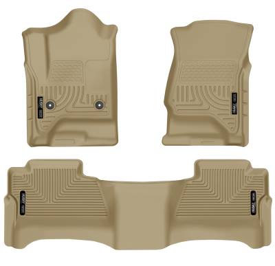 Husky Liners - Husky Liners 98233 Front/Rear Liners-Tan for 14-18 Silverado 1500