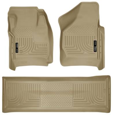Husky Liners - Husky Liner Weatherbeater Front/Rear Floor Liners Tan Ford Super Duty 98383
