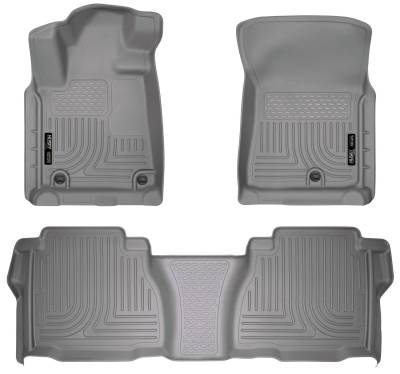 Husky Liners - Husky Liners 98582 Weatherbeater Front/Rear Floor Liners Grey for Toyota Tundra