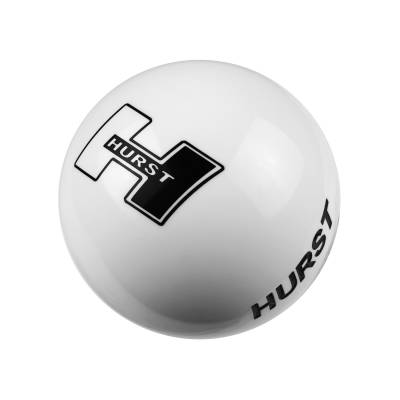 Hurst - Hurst 1631401 Classic Round Shift Knob w/Hurst Logo White w/Adapters