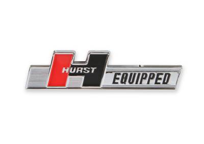 Hurst - Hurst 1361000 "Hurst-Equipped" Emblem Plastic 1.25"x5.25"