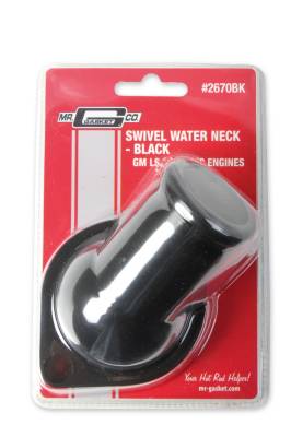 Mr Gasket - Mr Gasket 2670BK Water Neck Engine Coolant Thermostat Housing for Chevy/GMC