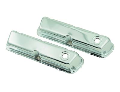 Mr Gasket - Mr Gasket 9804 Valve Cover Chrome Plated OEM Height Baffled Pair
