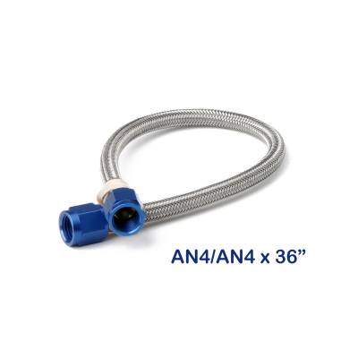 NOS/Nitrous Oxide System - NOS 15240NOS Fuel Hose Stainless Steel Braided Hose -04AN 3' Blue