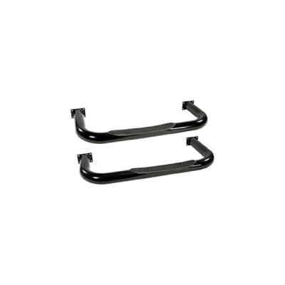 Rugged Ridge - Rugged Ridge 11590.01 3" Round Tube Side Steps Black for Jeep CJ5