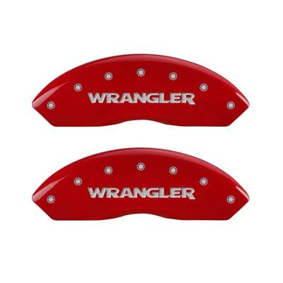 MGP Caliper Covers - MGP Caliper Covers 42009FWRGRD Front 2pc Red for Jeep Wrangler YJ/TJ