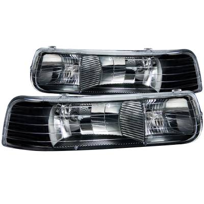 Anzo USA - Anzo USA Black Crystal Headlight Set Silverado/Tahoe/Suburban 111155