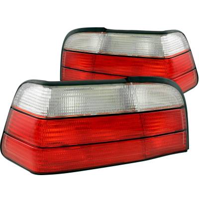 Anzo USA - Anzo USA 221215 Chrome Euro Red/Clear Lens Taillight Set BMW 3-Series Coupe