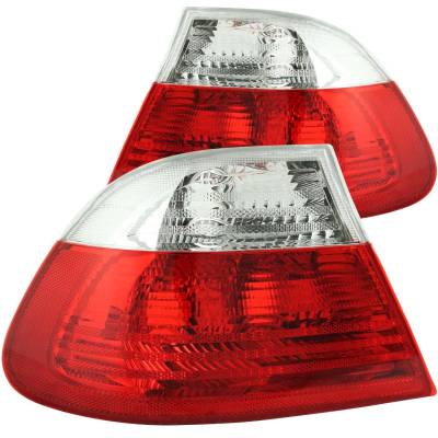 Anzo USA - Anzo USA Chrome Euro Red/Clear Lens Taillight Set BMW 3-Series Coupe 221217