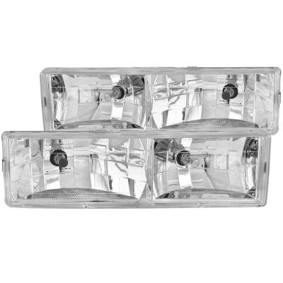 Anzo USA - Anzo USA Chrome Crystal Headlight Set GM C/K Trucks/SUVs 111004