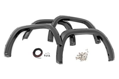 Rough Country Suspension Systems - Rough Country Pocket Fender Flares Black for 22-25 Toyota Tundra F-T11413