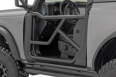 Rough Country Suspension Systems - Rough Country Front Steel Tube Doors Black 21-25 Ford Bronco 2DR 10659
