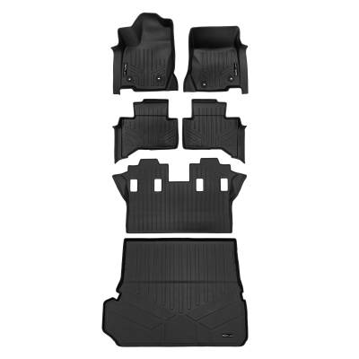 SMARTLINER - SMARTLINER Black 3Row Floor +Behind 2nd Cargo Liners for Lexus GX550/Toyota LC