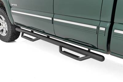 Rough Country Suspension Systems - Rough Country RCC9989QCB 3" Drop Step Nerf Bars Black for Silverado/Sierra Ext