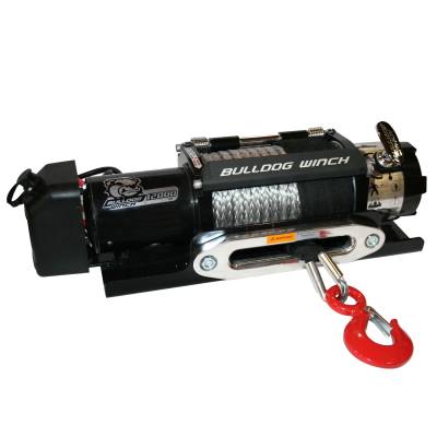 Bulldog Winch - Bulldog Winch 10040 12000lb Trailer Winch Synthetic Rope 100' Hawse Roller