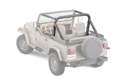 MasterTop - MasterTop 12202115 Sport Bar Covers Black Denim for 87-91 Jeep Wrangler YJ