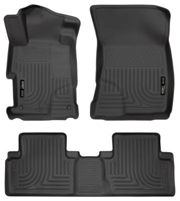 Husky Liners - Husky Liners 98441 Weatherbeater Front/Rear Floor Liners Black for Honda Civic