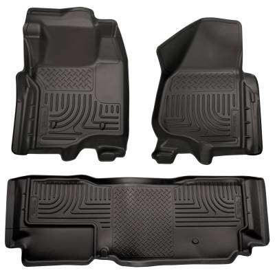 Husky Liners - Husky Liners 98721 Weatherbeater Front/Rear Floor Liners Black for Ford SD