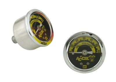 ACCEL - ACCEL 7121A Engine Oil Pressure Gauge 0-60 PSI Liquid-Filled 1.5" Chrome Bezel