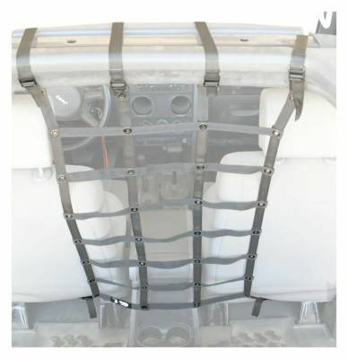 Steinjager - Steinjager Rear Dog Partition Cargo Net-Gray for Wrangler JK 4DR J0044983