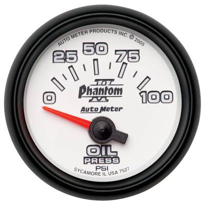 AutoMeter - AutoMeter 7527 Air Core Phantom II Electric Oil Pressure Gauge 0-100 PSI 2-1/16"