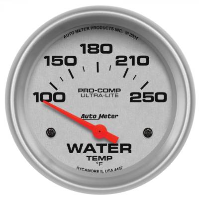 AutoMeter - AutoMeter 4437 Ultra-Lite Electric Water Temperature Gauge 100-250 °F 2-5/8"