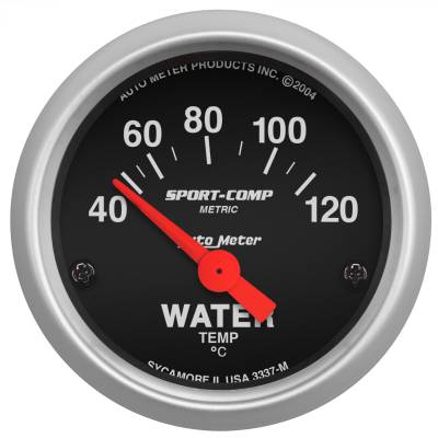 AutoMeter - AutoMeter 3337-M Sport-Comp Air Core Water Temperature Gauge 40-120°C 2-1/16"