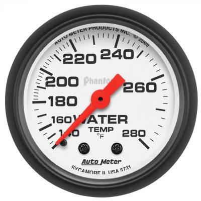 AutoMeter - AutoMeter 5731 Phantom Mechanical Water Temperature Gauge 140-280°F/6' 2-1/16"